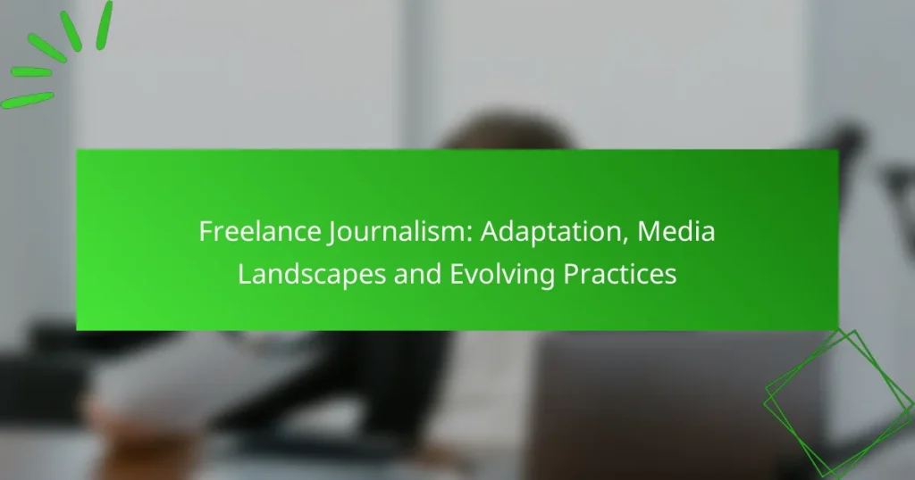 Freelance Journalism: Adaptation, Media Landscapes and Evolving Practices