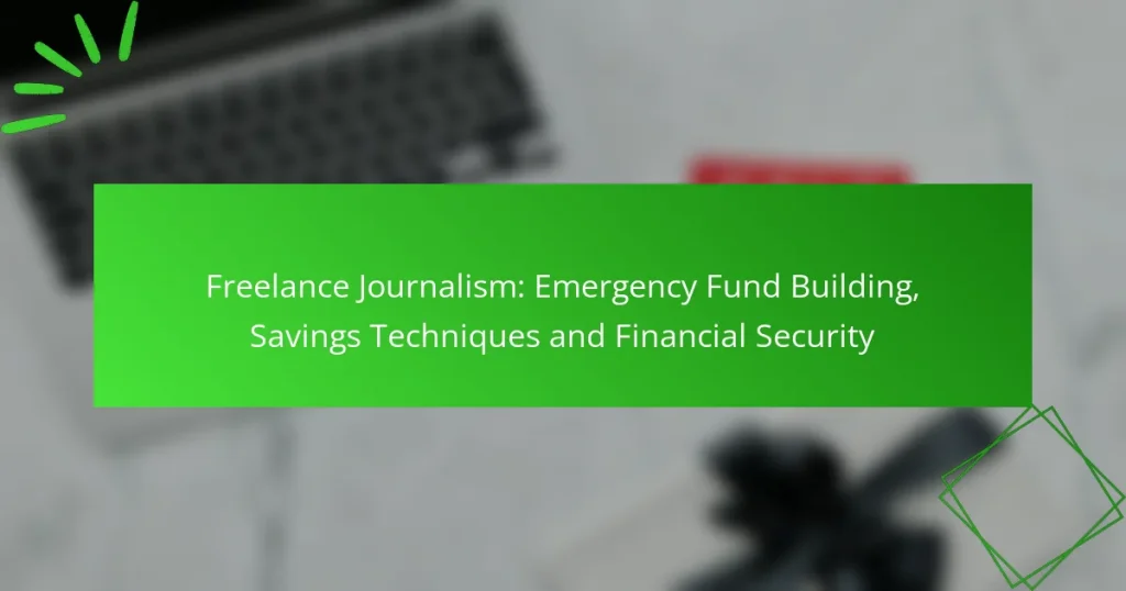 Freelance Journalism: Emergency Fund Building, Savings Techniques and Financial Security