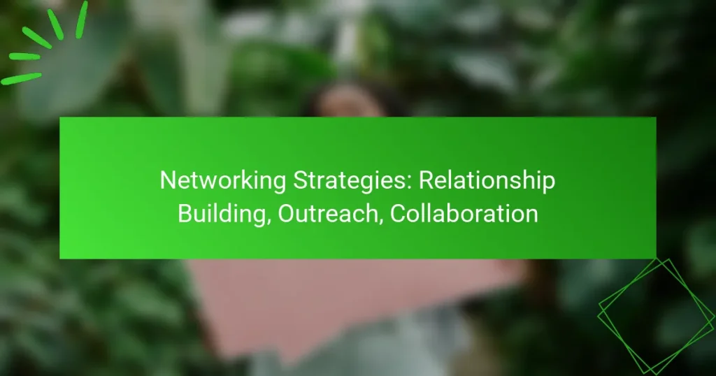 Networking Strategies: Relationship Building, Outreach, Collaboration