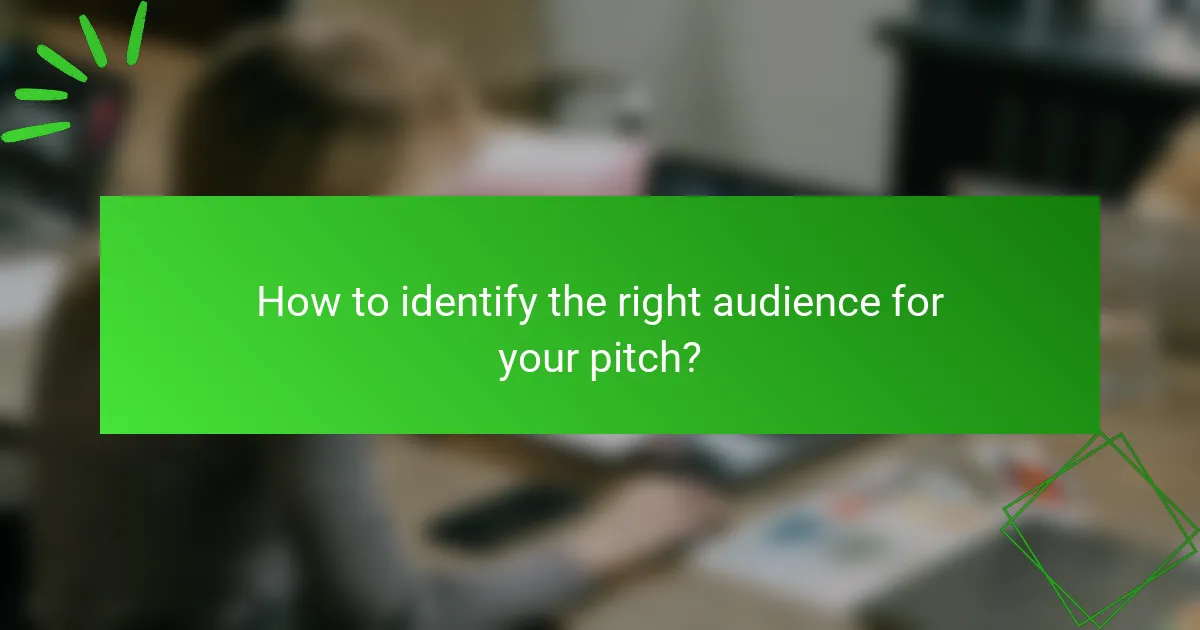 How to identify the right audience for your pitch?
