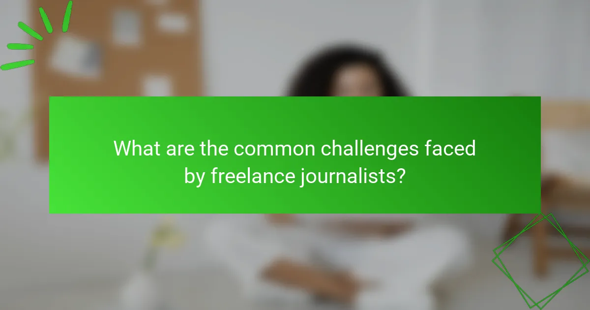What are the common challenges faced by freelance journalists?