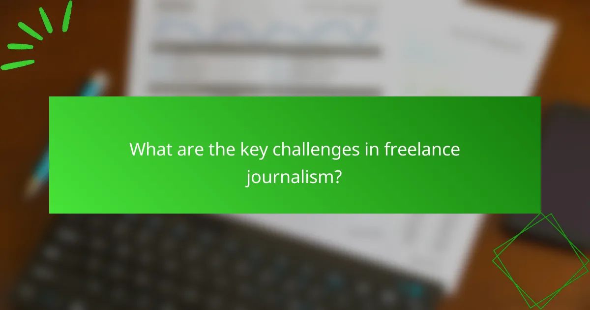 What are the key challenges in freelance journalism?