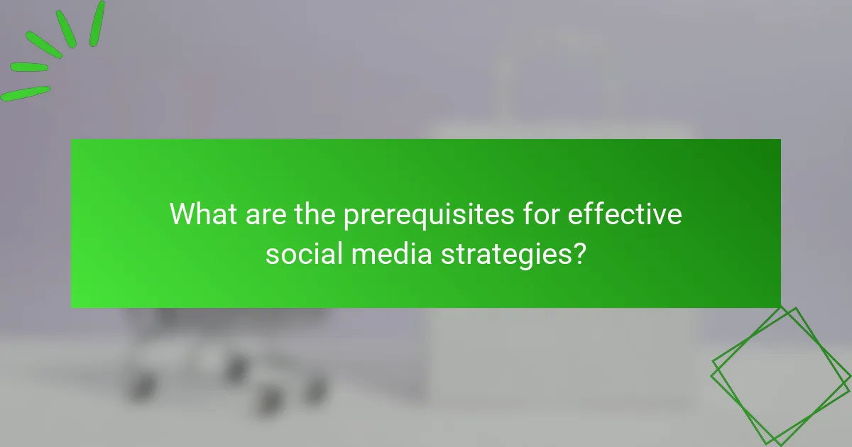 What are the prerequisites for effective social media strategies?